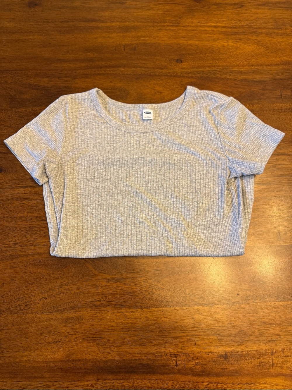 Old Navy Ribbed Short Sleeve Tee - Light Gray